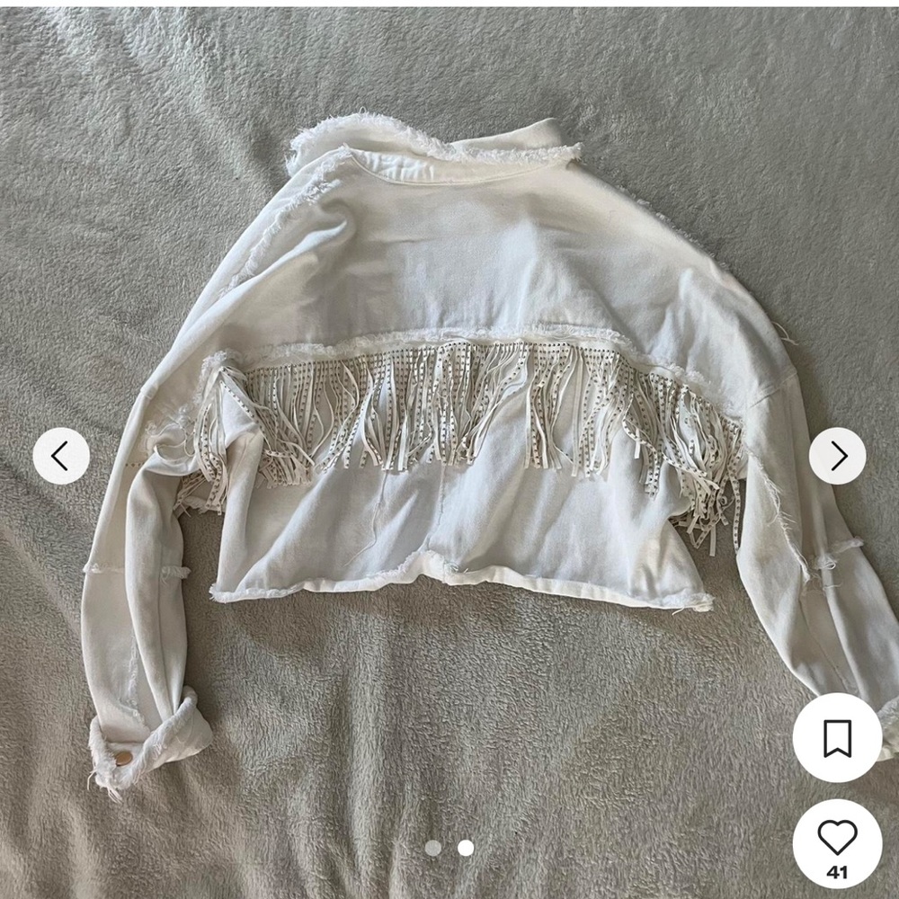 White Fringe Jacket - Picture 2 of 2